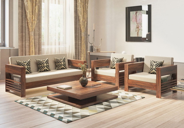 Bộ bàn ghế phòng khách 5 chỗ gỗ tự nhiên